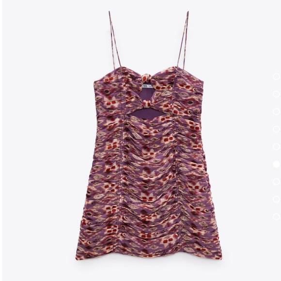 ZARA FLORAL PRINTED DRESS WITH DRAPING - Picture 7 of 9